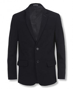 Calvin Klein Boys' Little Bi-Stretch Blazer Suit Jacket, 2 Single Breasted Closure, Buttoned Cuffs & Front Flap Pockets, Navy, 7