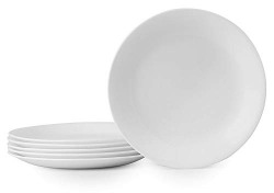 Corelle Frost White Lunch Plate Set for 6 | 8.5 Inch Eco-Friendly, Round Lunch or Dinner Plates are Dishwasher Safe | Triple Layer Glass is Lightweight, Stackable, and Break and Chip Resistant