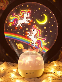 Unicorns Gifts for Girls, Sound Machine Baby Night Light for Kids, 16 Color Changing Rainbow Planets Astronaut Night Light Projector, 6 Films Kawaii Unicorn Birthday Decorations for Girls Room Decor