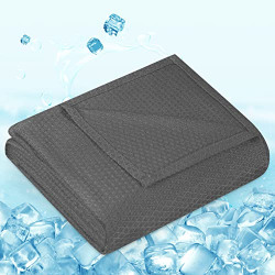 Lukeight Cooling Blanket, Cool Blanket for Hot Sleepers, Lightweight Summer Blanket Absorbs Body Heat to Keep Cool, Thin Light Blankets for Summer, Bamboo Blanket for All Seasons (79x91in, Dark Grey)