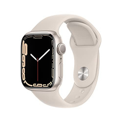 Apple Watch Series7 [GPS 41mm] Smart Watch w/ Starlight Aluminum Case with Starlight Sport Band. Fitness Tracker, Blood Oxygen & ECG Apps, Always-On Retina Display, Water Resistant