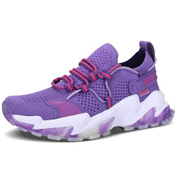 Womens Non Slip Running Shoes Lightweight Breathable Mesh Sneakers Athletic Walking Shoes,Purple,8