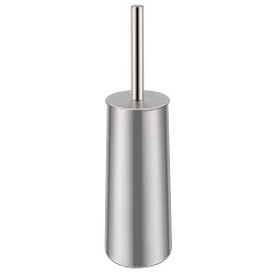 Toilet Brush, Compact Freestanding Stainless Steel Toilet Bowl Brush and Holder for Bathroom, Designed for Deep Cleaning, Space Saving, and Durability