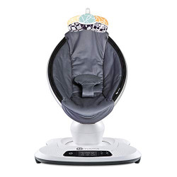4moms mamaRoo 4 Multi-Motion Baby Swing, Bluetooth Baby Rocker with 5 Unique Motions, Cool Mesh Fabric, Dark Grey