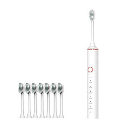 TETHBY Electric Toothbrush with 8 Toothbrush Heads,Sonic Rechargeable Toothbrushes 6 Optional Modes,IPX7 Whitening Electric Tooth Brushes 4 Hours Charge for 30 Days,Tooth Brushes 2-Minute Timer,White
