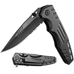 KEXMO Pocket Knife for Men Women, 3.26'' Pocket Knife with Clip / Safety Liner Lock, Everyday Carry Tactical Folding Knife for EDC Camping Survival Hiking Self Defense Fishing Outdoor Activities