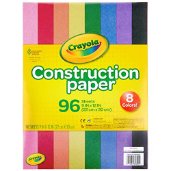 Crayola Construction Paper 9  x 12  Pad, 8 Classic Colors (96 Sheets), Great For Classrooms & School Projects, Colors may vary