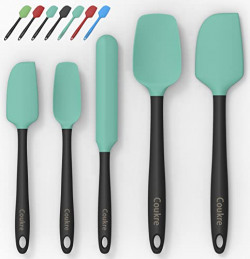 Silicone Spatula Set of 5,High Temperature Resistant, Food Grade Silicone, Dishwasher Safe, for Baking, Cooking (Aqua Green)