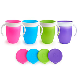 Munchkin Miracle 360 Trainer Cups with Lids, 7 Ounce, 4 Pack