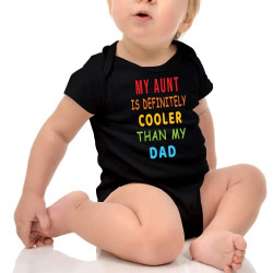 Aunt Cool Than Dad Baby Girls' Bodysuits Short Sleeves Bodysuit Baby Boy's Clothing Infant Romper Jumpsuit( 6months)