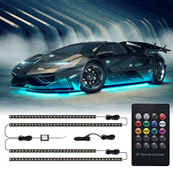 Meelooks Exterior Car Led Lights, Underglow Lights with Waterproof,RGB,16million Colors with Music Mode,4 Led Strip Lights with 12v 180 LEDs for All Cars,Trucks,Boat