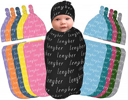 Personalized Custom Baby Blankets and Hat with Name Customized Newborn Infant Swaddle Blanket for Boys Girls Gifts (Style 3, One Size)