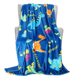 Dinosaur Blanket for Boys, Cute Kids Dinosaur Throw Blanket for Boys Girls, Fluffy Cozy Dinosaur Fleece Blanket with Vibrant Colors,Soft Plush Dino Blanket for Couch Bed Boy's Room Decor 50X60