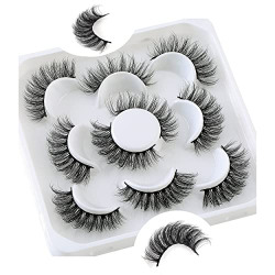 BEFACL False Eyelashes Russian Strip Lashes D/DD Curl Wispy Fluffy Mink Lashes Natural Faux Mink Eye Lashes Pack Reusable Fake Lashes Extension 5 Pairs (BCA34)