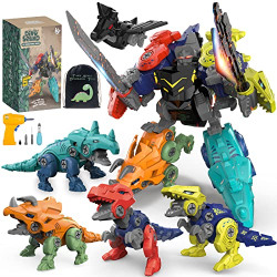 Transform Dinosaur Toys Gift for Jurassics World Fans, Build It Yourself Dinosaur Set, Take Apart Dinosaur Toys with Electric Drill Birthday Gifts for Boys Girls 3 4 5 6 7 8 Year Old