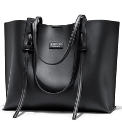 Etrapro Handbags Purses Tote Shoulder Bag for Daily Work Travel,Black