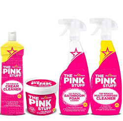 Stardrops - The Pink Stuff - Ultimate Bundle - The Miracle Cleaning Paste, Multi-Purpose Spray, Cream Cleaner, Bathroom Spray (1 Cleaning Paste, 1 Multi-Purpose Spray, 1 Cream Cleaner, 1 Bathroom Foam Cleaner)