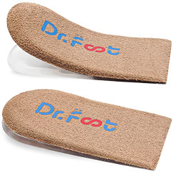 Dr.Foot Adjustable Orthopedic Heel Lift for Leg Length Discrepancies and Heel Pain, 2-Layer Height Increase Insoles, Silicone Heel Cushion Inserts for Men and Women (Large)