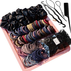 YANRONG 755PCS Hair Accessories for Woman Set Seamless Ponytail Holders Variety Hair Scrunchies Hair Bands Scrunchy Hair Ties For Thick and Curly (Mix)