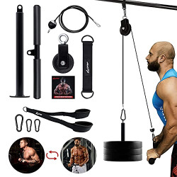 CFBF Fitness LAT and Lift Pulley System Gym, Cable Pulley Attachments for Gym,Tricep Rope Cable Attachment Home Gym Accessories for Triceps Pull Down, Biceps Curl,Strength Training