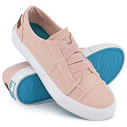JENN ARDOR Womens Canvas Sneaker Shoes Fashion Slip on Low Tops Shoes Casual Shoes Comfortable Pink