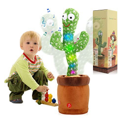MIAODAM Dancing Cactus, Talking Cactus Repeats What You Say, New Soft Plush Talking Toy Electric Speaking Cactus Baby Toys Packing with Box