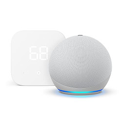Amazon Smart Thermostat with Echo Dot (4th Gen, 2020 release) - Glacier White