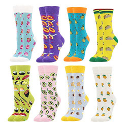 Women's Fun Dress Socks Colorful Cute Novelty Fancy Funky Funny Casual Crew Socks for Mom Girlfriend