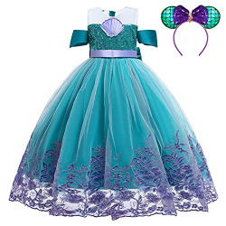 Guest Dream Girls Mermaid Princess Dress Lace Tutu Costume for Kids Cosplay Party, Halloween, Christmas, Wedding