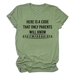 Women's Daily T-Shirt Here is a Code Tee Funny Short Sleeve Top Olive