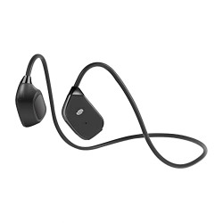 Open-Ear Bluetooth Bone Conduction Sport Headphones - Sweat Resistant Wireless Earphones for Workouts and Running - Built-in Mic (Black)