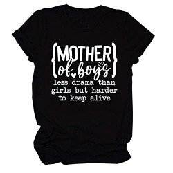 Women Shirt Funny Casual Short Sleeve Tops Mom Life Shirt Cute Mom Shirt