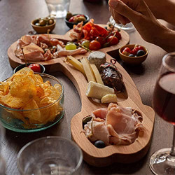 Aperitif Board, Unique Solid Wood Cheese Board and Charcuterie Boards, Funny Cutlery Kitchen Wine Meat Cheese Platter Unique Women Gifts for Housewarming Bachelor Party (Medium)