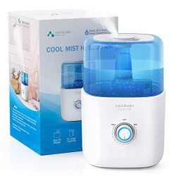 ASAKUKI Humidifiers for Bedroom Large Room, Top-Fill Cool Mist Humidifier for Baby,Plants,3L Tank Air Humidifier with Essential Oil, Ultra-Quiet for Home Nursery, 360Nozzle,Lasting 30Hrs,Auto-Shutdown