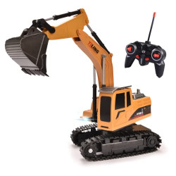 Remote Control Excavator Toys Car, Excavator Trucks for Kids, Construction Dump Truck Vehicles, Construction Engineering Toys Digger with Metal Bucket, Gift for Boys Girls Ages 6 and up