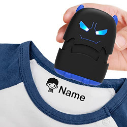 Yingya Name Stamp Personalized for Kids Custom Clothes Stamp Self-Inking(Black Monster Single)