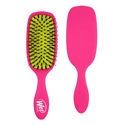 Wet Brush Shine Enhancer Hair Brush  Pink - Exclusive Ultra-soft IntelliFlex Bristles - Natural Boar Bristles Leave Hair Shiny And Smooth For All Hair Types - For Women, Men, Wet And Dry Hair