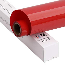 HTV Iron on Vinyl Hear transfet Vinyl Easy to Cut and Easy to Weed, 12x10 roll, Works with Silhouette (Red)