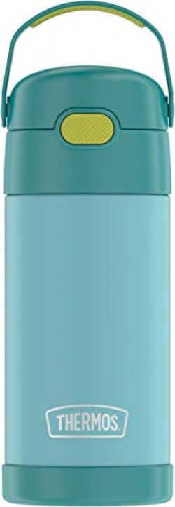 THERMOS FUNTAINER 12 Ounce Stainless Steel Vacuum Insulated Kids Straw Bottle, Blue/Green