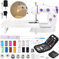 Mini Sewing Machine for Beginners, Easy Portable Sewing Machine for Kids Lightweight, Small Household Electric Handheld Sewing Tool with Upgraded Sewing Kit Extension Table Maquina de Coser Home DIY