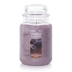 Yankee Candle Dried Lavender & Oak Scented, Classic 22oz Large Jar Single Wick Candle, Over 110 Hours of Burn Time