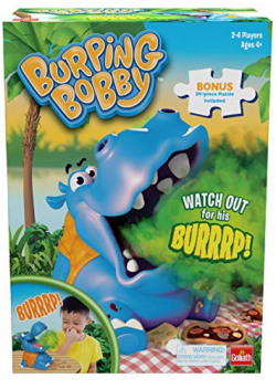 Burping Bobby - The Feed The Hippo But Watch Out for His Burp! Game - Includes A Fun Colorful 24pc Puzzle by Goliath