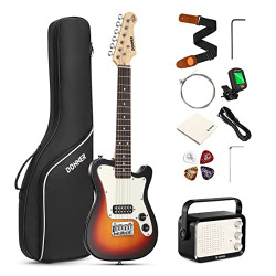 Donner 30 Inch Electric Guitar Beginner Kit for Teens TL Style Mini Size TC Electric Guitar Junior Starter Package Sunburst with Amp,600D Bag, Tuner, Picks, Cable, Strap and Extra Strings, DTJ-100S