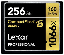 Lexar Professional 1066x 256GB CompactFlash Card, Up to 160MB/s Read, for Professional Photographer, Videographer, Enthusiast (LCF256CRBNA1066)