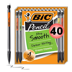 BIC Xtra-Smooth Mechanical Pencils With Erasers, Medium Point (0.7mm), 40-Count Pack, Bulk Mechanical Pencils for School or Office Supplies