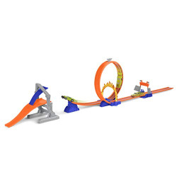 Driven by Battat  Stunt Jump Extreme  16pc Toy Racing Loop Set  Race Car Toys and Playsets for Kids Aged 3 and Up, WH1112Z