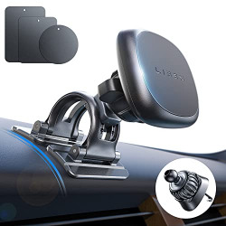 Magnetic Phone Holder for Car[Curved Dashboard Universal] LISEN 2022 Upgraded Arch Bridge Shape [2 Adhesive Pads] Car Phone Holder [6X Strong Magnets] Car Vent Phone Mount Compatible with All Phones