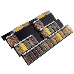 Expandable Spice Rack, Adjustable Acrylic Spice Drawer Organizer, 4 Tier Spice Jars Holder Insert for Kitchen Cabinets & Countertops, Seasoning Organizer Tray 13 to 26 - 2 Pack
