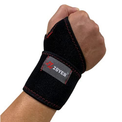ZOYER USA Performance Wrist Wrap, Reversible Compression Support for Sprains, Carpal Tunnel Syndrome, Wrist Tendonitis, Pain Relief & Injury Recovery, 1 Count (Black)