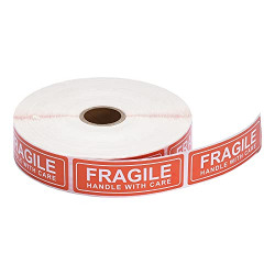 Fragile Stickers, Pacific Mailer 1  x 3  Fragile Handle with Care Warning Packing Shipping Label with Self Adhesive for Moving, Shipping [1000 Labels Per Roll]